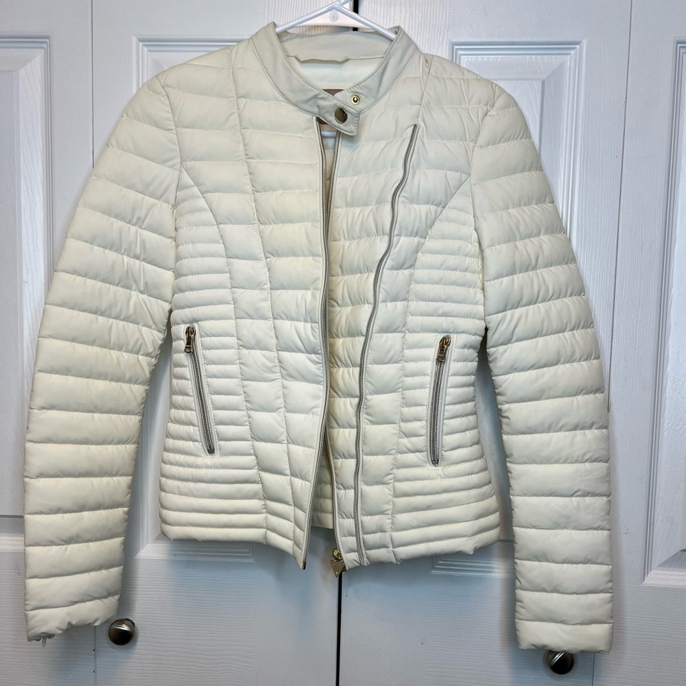 Guess Women's Ivory Puffer Jacket
